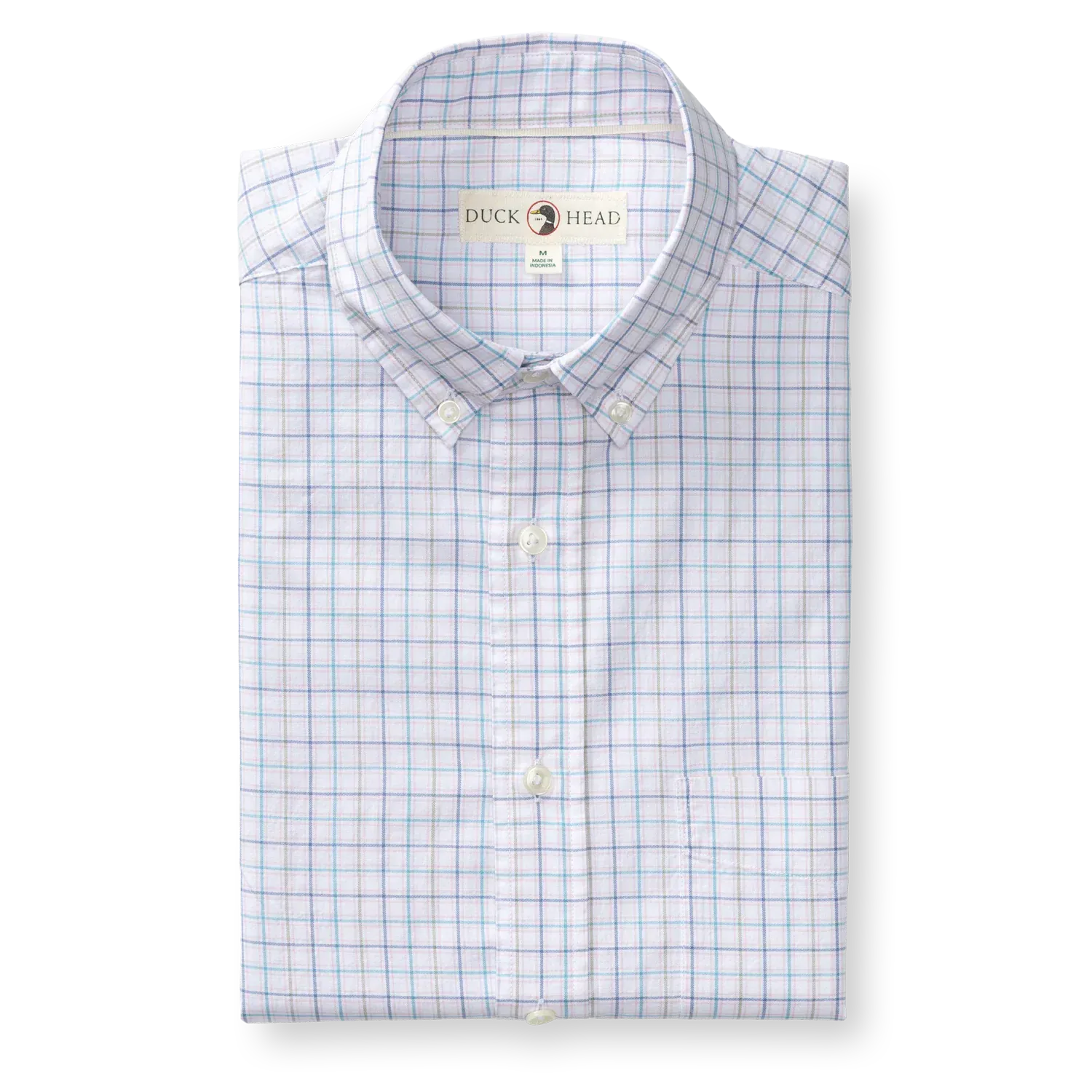 Duck Head Sport Shirts Ashland Plaid Cotton Twill Sport Shirt in Pale Pink