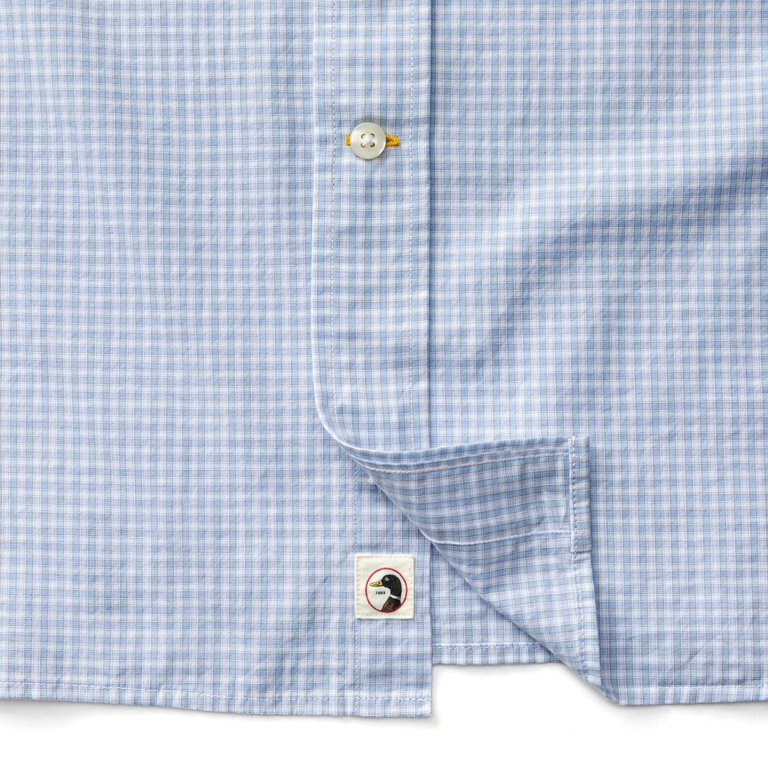 Duck Head Sport Shirts Brook Plaid Cotton Cashmere Poplin Sport Shirt in Serenity Blue