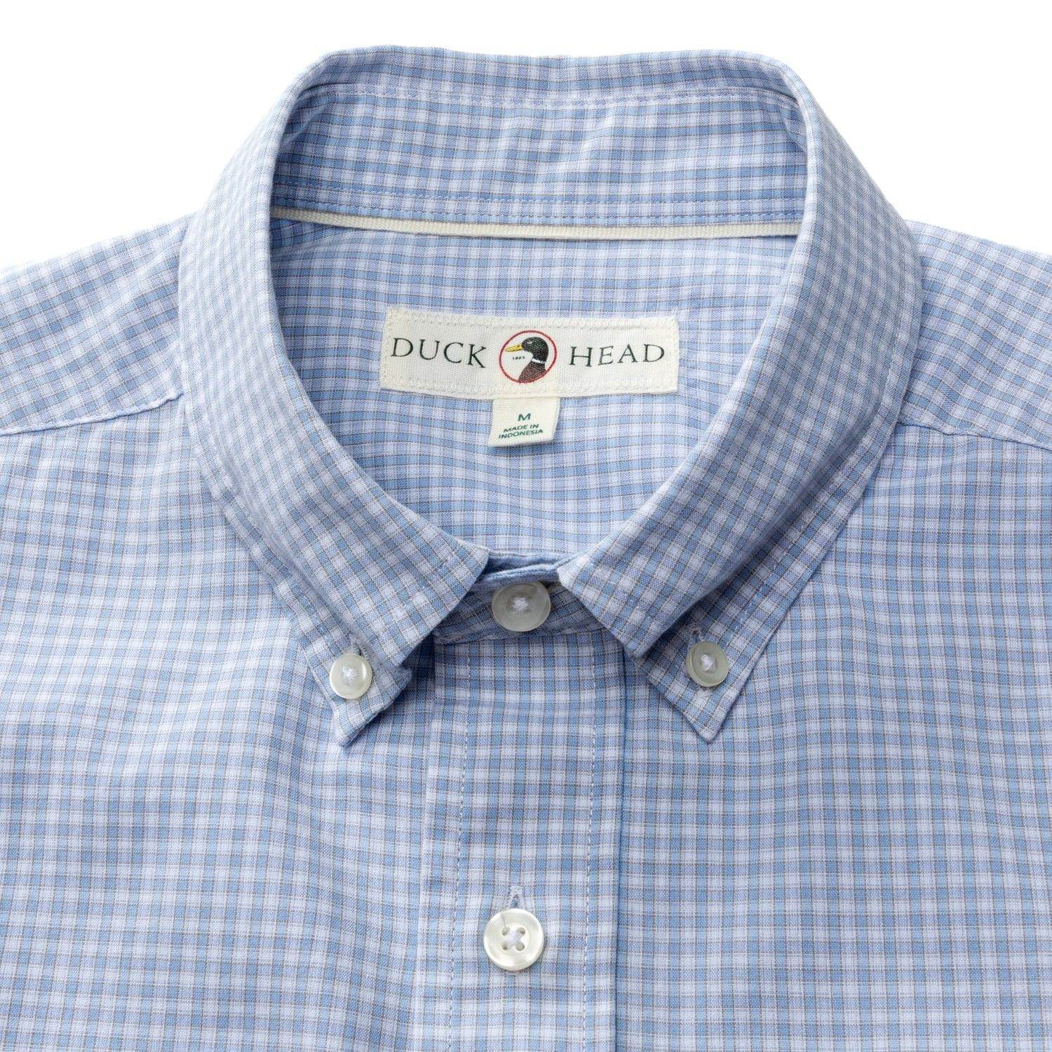 Duck Head Sport Shirts Brook Plaid Cotton Cashmere Poplin Sport Shirt in Serenity Blue