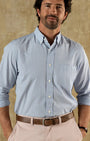 Duck Head Sport Shirts Brook Plaid Cotton Cashmere Poplin Sport Shirt in Serenity Blue