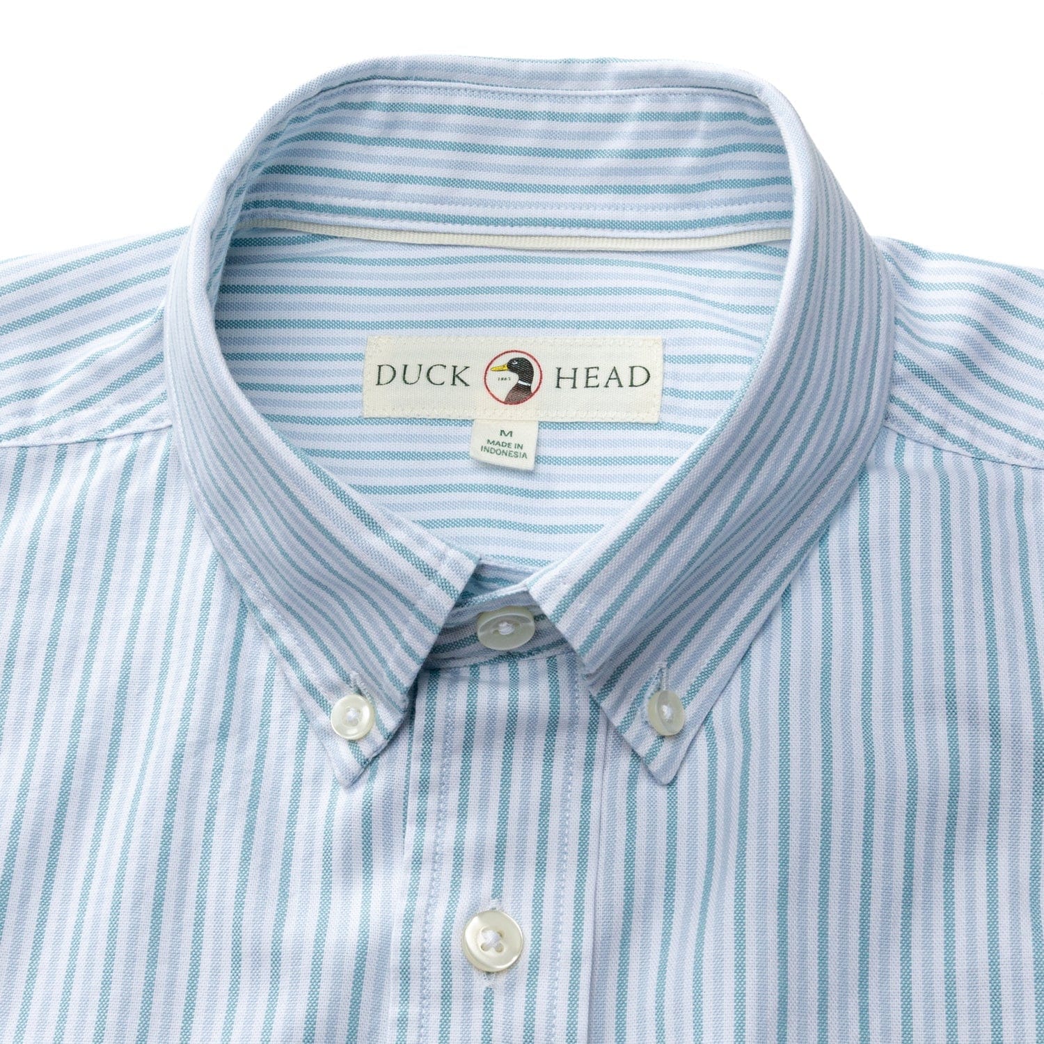 Duck Head Sport Shirts Collins Stripe Cotton Oxford Sport Shirt in Lake Blue