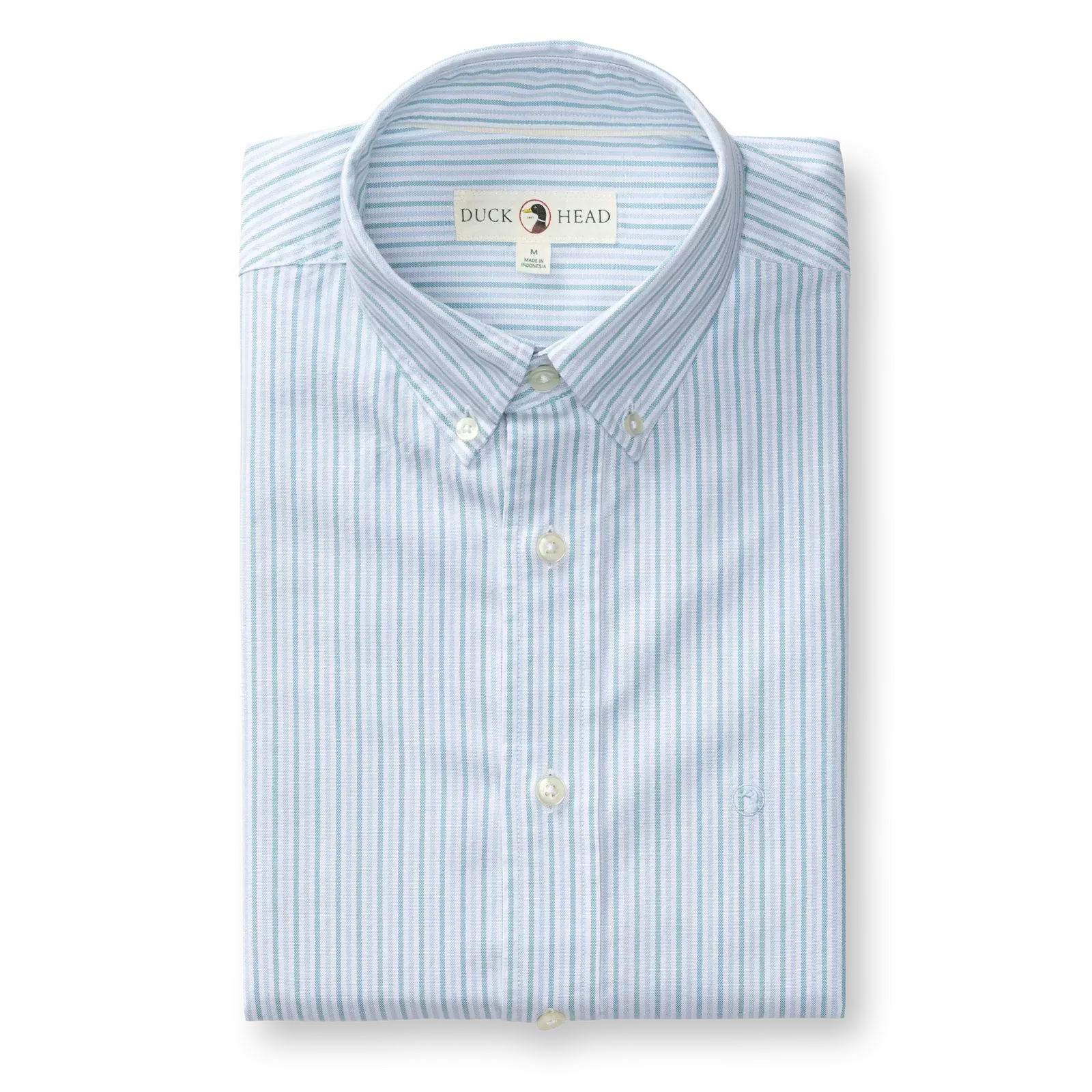 Duck Head Sport Shirts Collins Stripe Cotton Oxford Sport Shirt in Lake Blue
