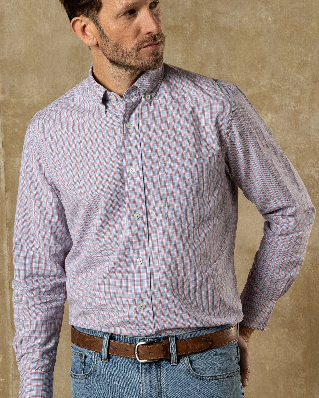 Duck Head Sport Shirts Cotton Cashmere Poplin Sport Shirt in Serenity Blue