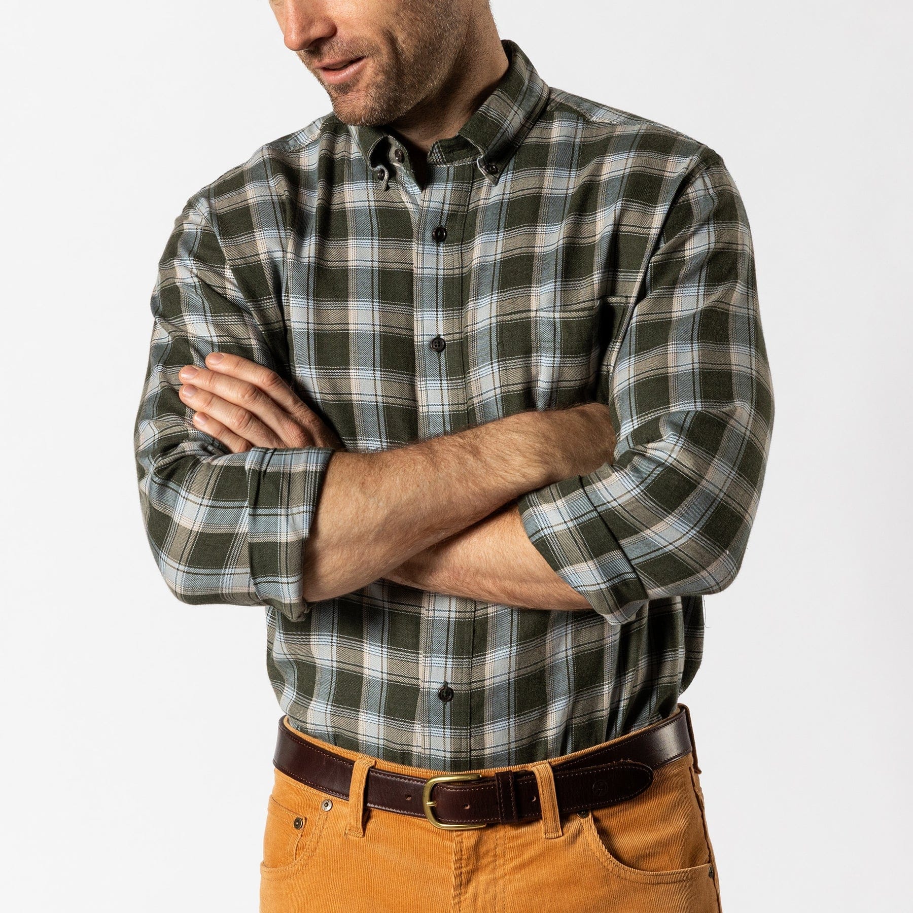 Duck Head Sport Shirts Cotton Flannel Sport Shirt - Hank Plaid