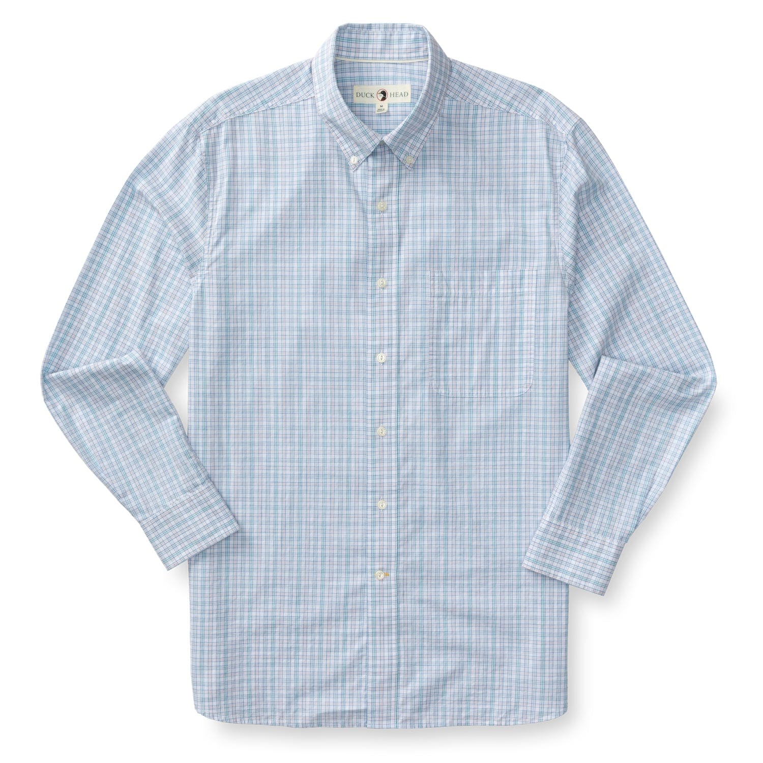Duck Head Sport Shirts Cotton Slub Sport Shirt - Barlow Plaid in Pastel Pink