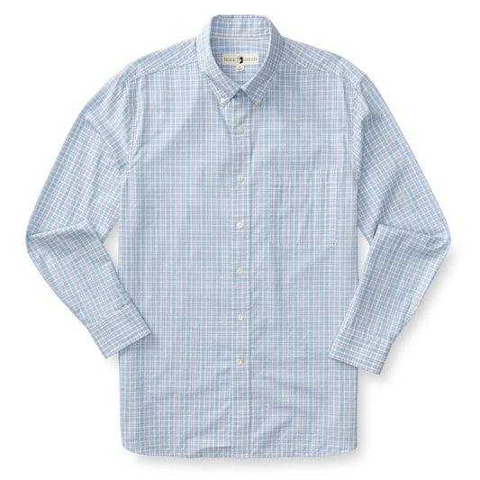 Duck Head Sport Shirts Cotton Slub Sport Shirt - Barlow Plaid in Pastel Pink