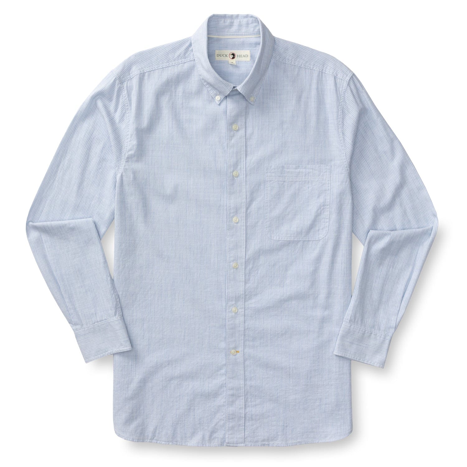 Duck Head Sport Shirts Cotton Slub Sport Shirt - Donovan Stripe in Light Blue
