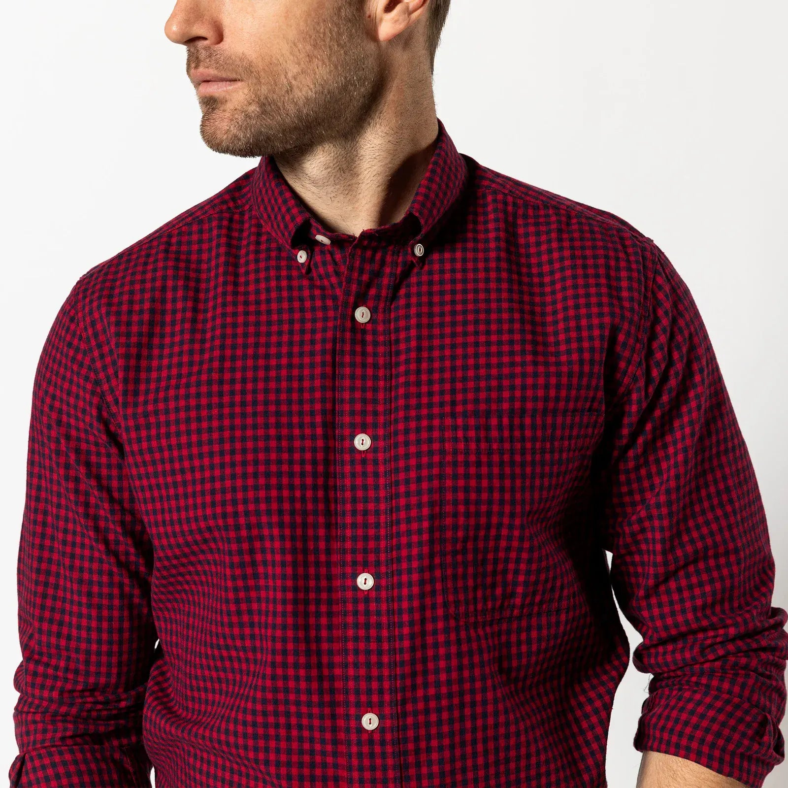 Duck Head Sport Shirts Cotton Slub Sport Shirt in Kimball Plaid