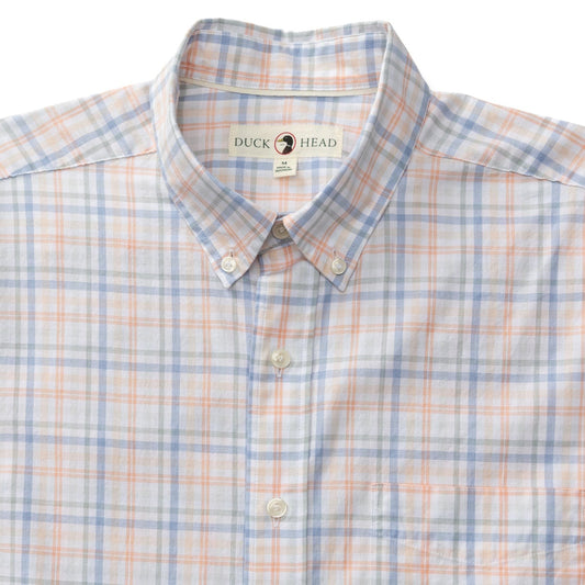 Duck Head Sport Shirts Cotton Twill Sport Shirt - Winston Plaid in Copper Tan
