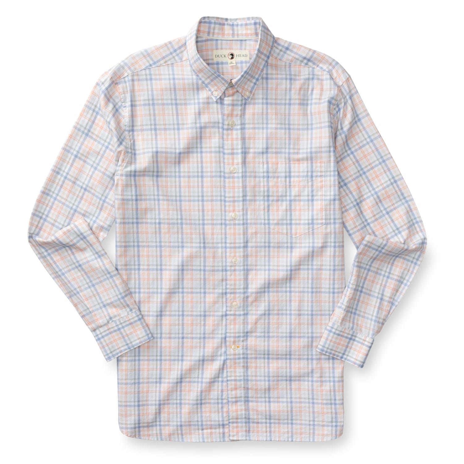 Duck Head Sport Shirts Cotton Twill Sport Shirt - Winston Plaid in Copper Tan