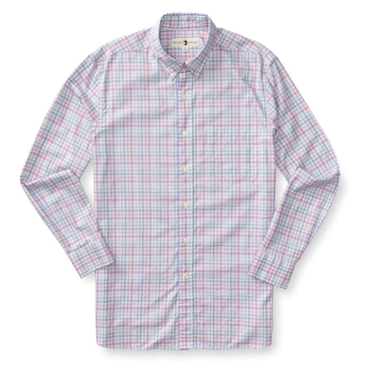 Duck Head Sport Shirts Cotton Twill Sport Shirt - Winston Plaid in Violet Quartz