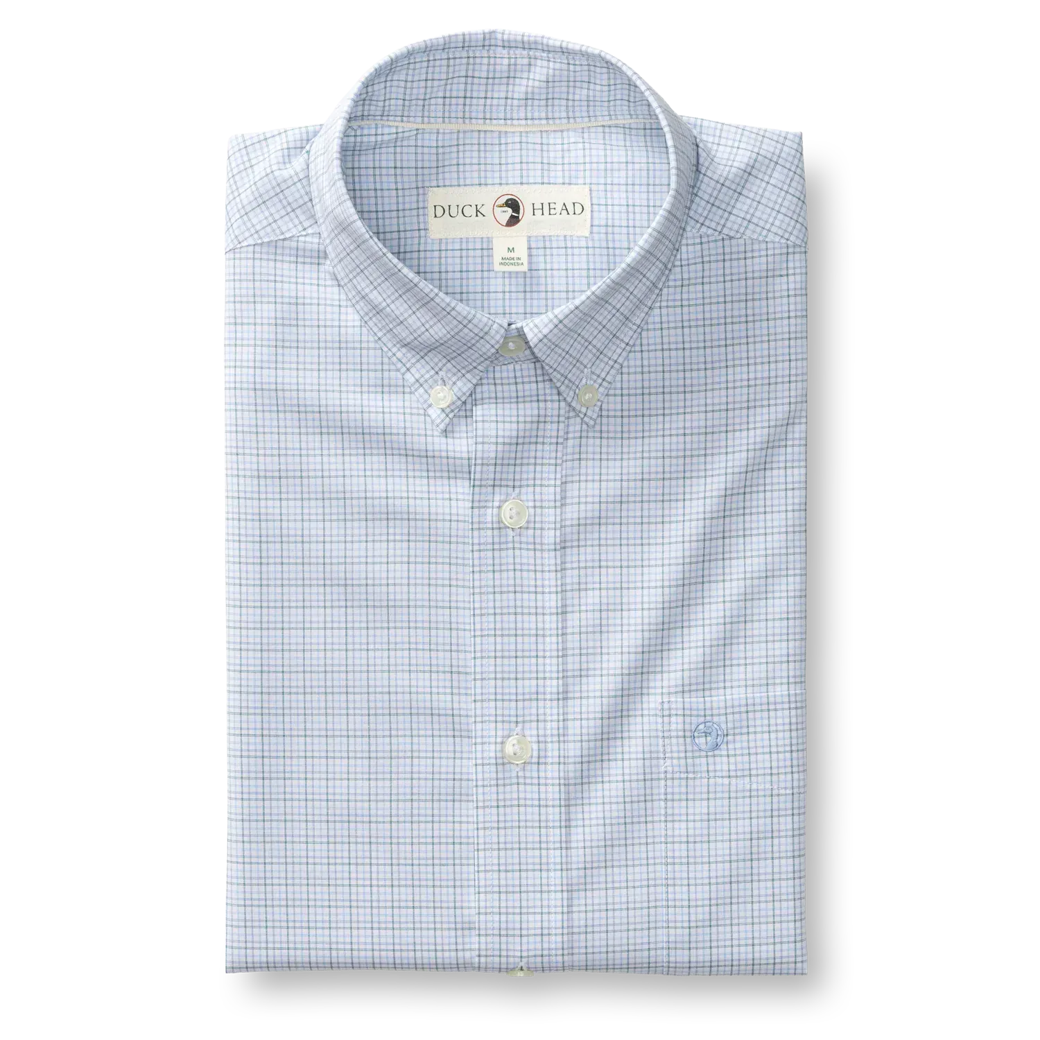 Duck Head Sport Shirts Joiner Plaid Performance Sport Shirt in Midnight Teal