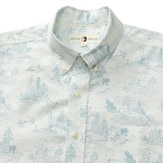 Duck Head Sport Shirts Linen Cotton Oxford Sport Shirt - Lakeview Toile