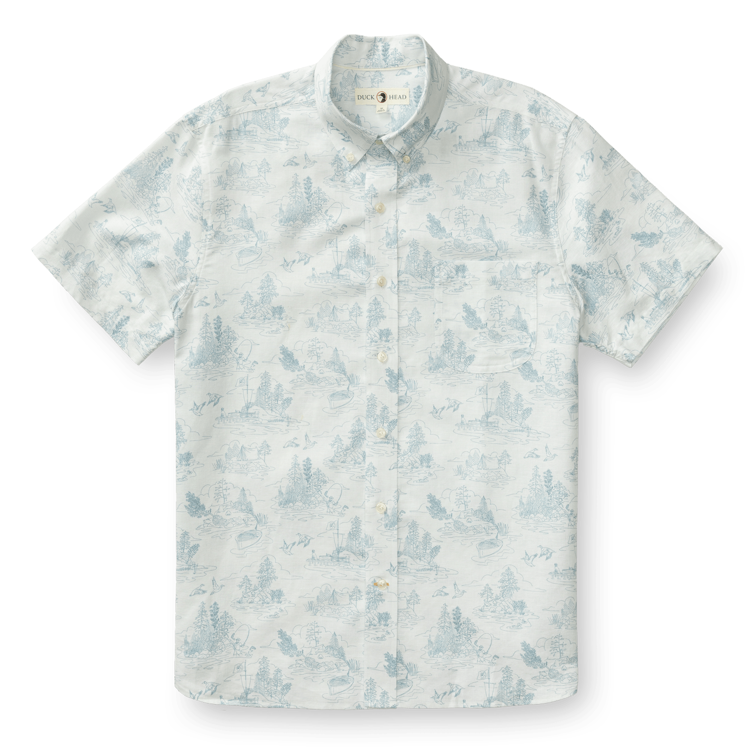 Duck Head Sport Shirts Linen Cotton Oxford Sport Shirt - Lakeview Toile