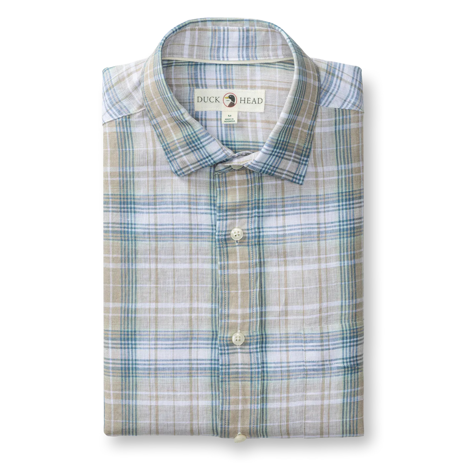 Duck Head Sport Shirts Linen Poplin Sport Shirt in Sandstone
