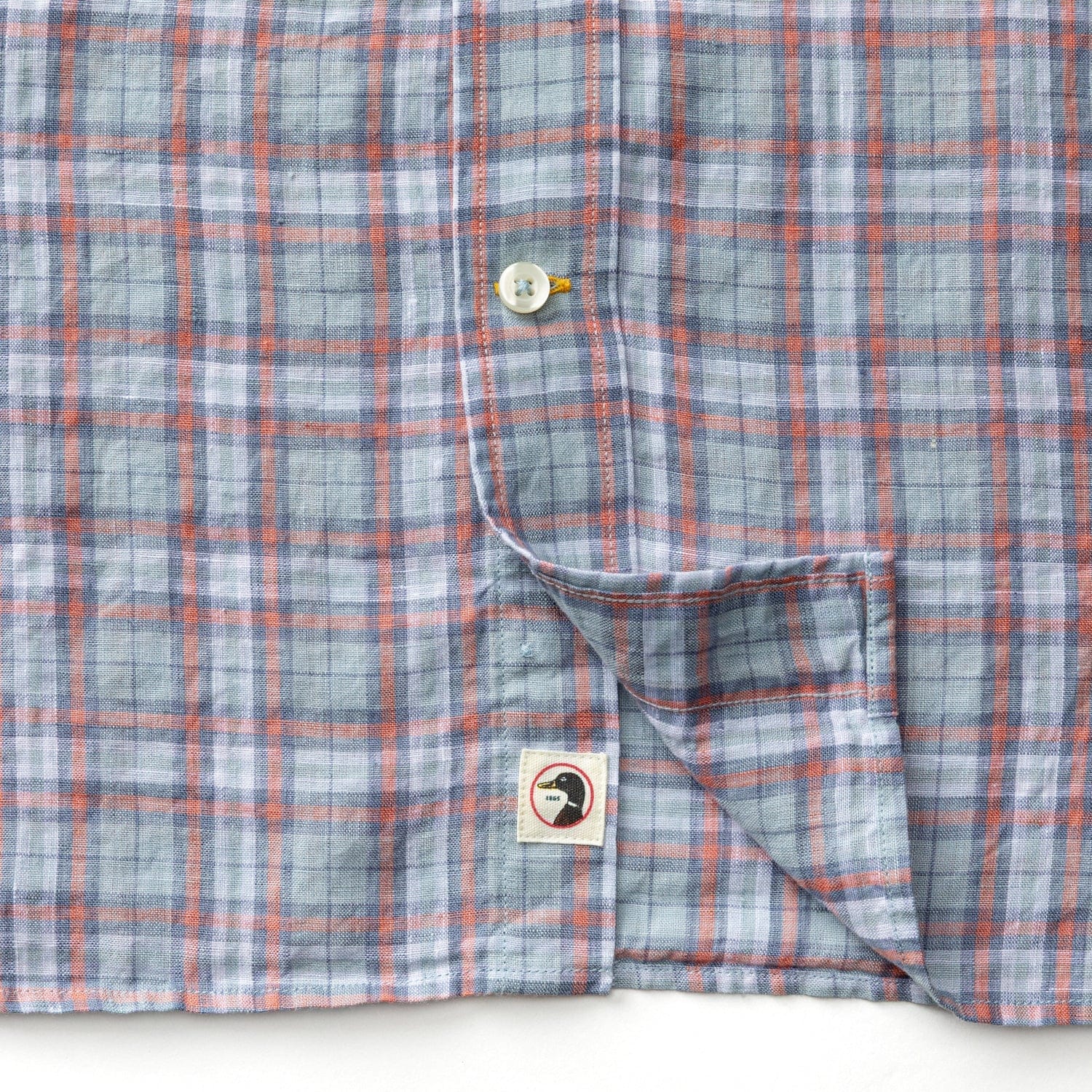 Duck Head Sport Shirts Linen Poplin Sport Shirt in Sky Blue