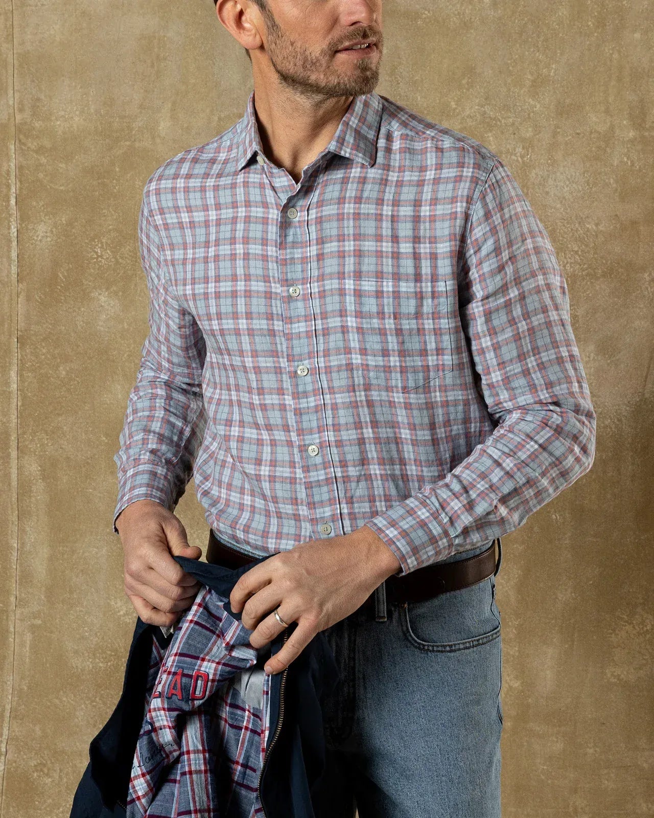 Duck Head Sport Shirts Linen Poplin Sport Shirt in Sky Blue