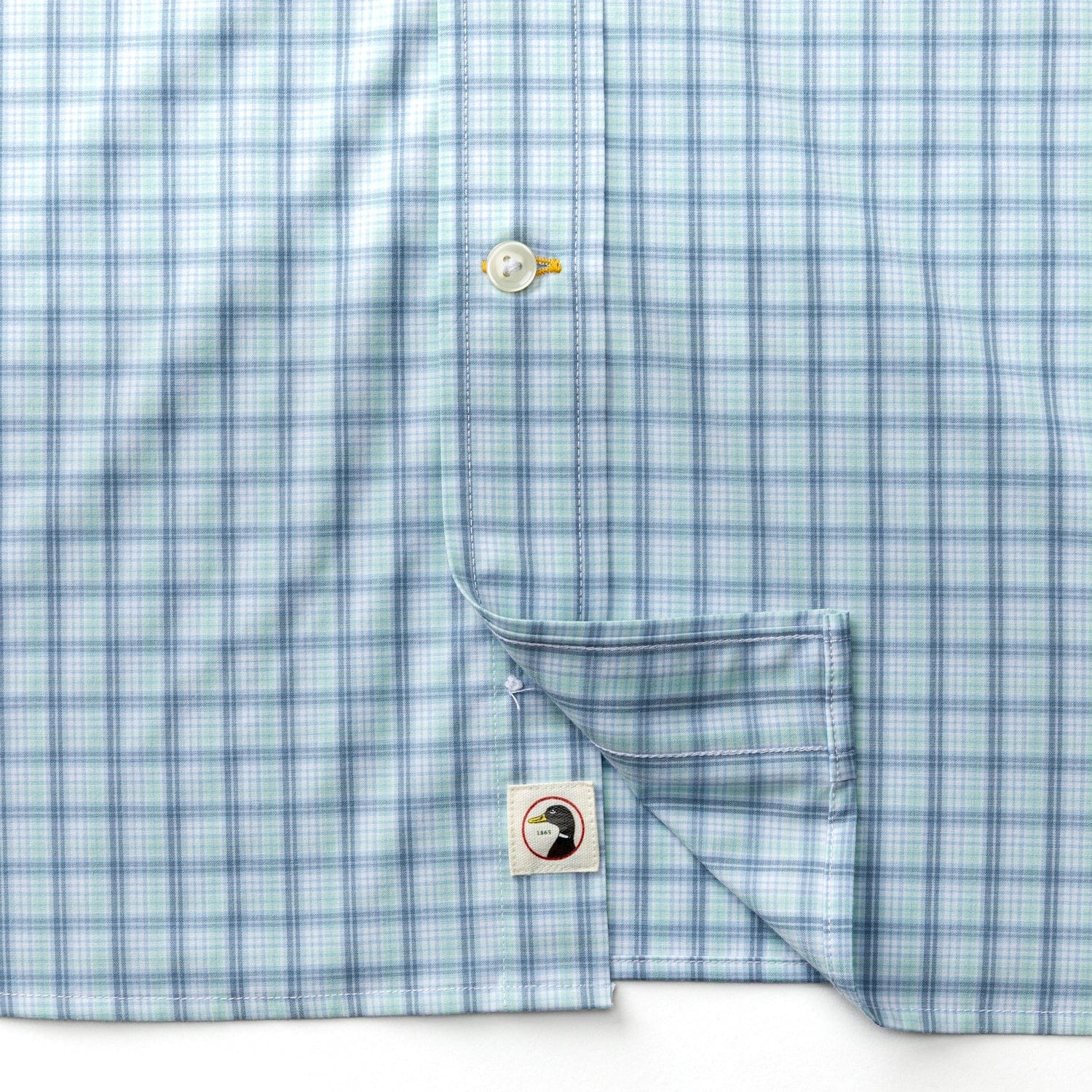 Duck Head Sport Shirts Linwood Plaid Performance Sport Shirt in Seafoam Green