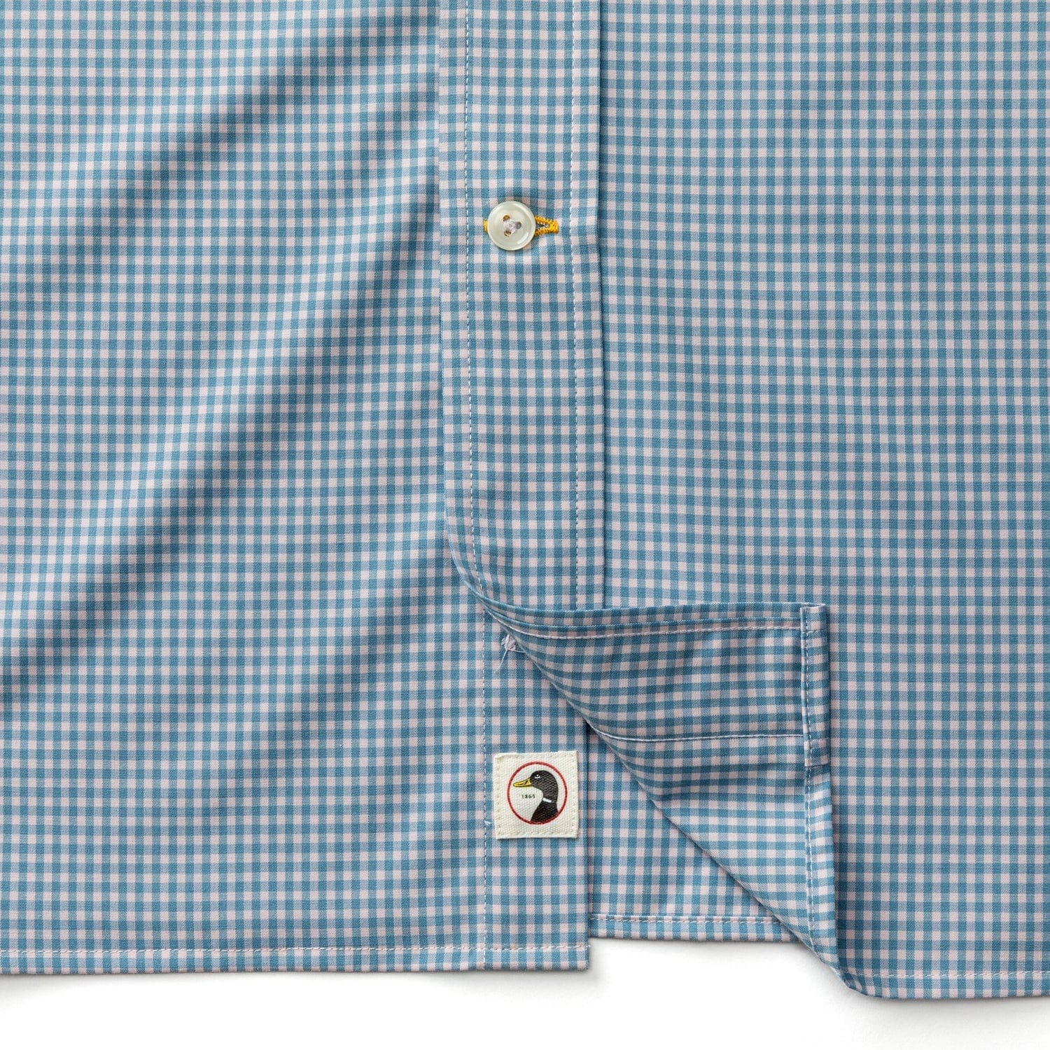 Duck Head Sport Shirts Lyle Gingham Performance Sport Shirt in Pale Pink