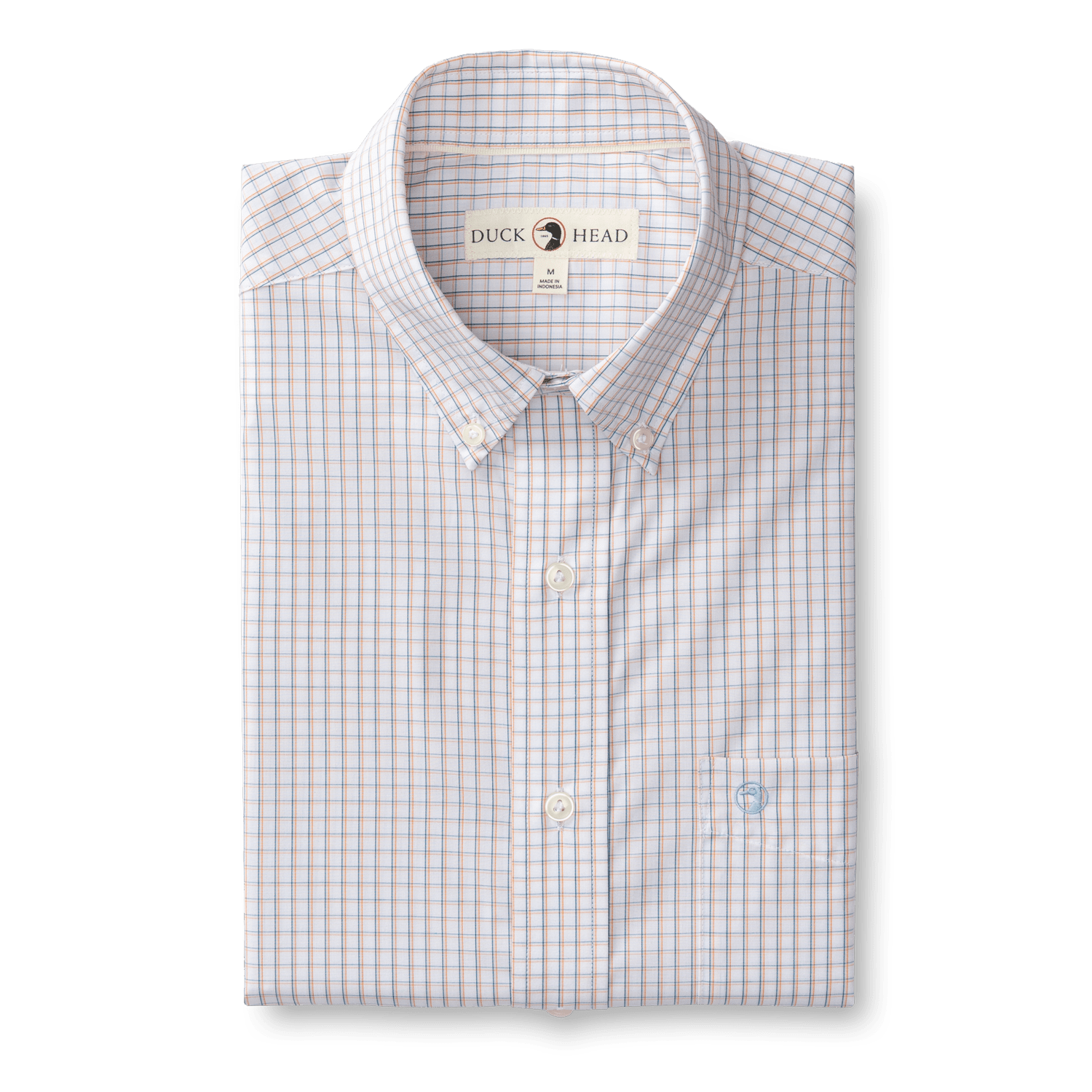 Duck Head Sport Shirts Performance Poplin Sport Shirt - Casey Plaid in Copper Tan