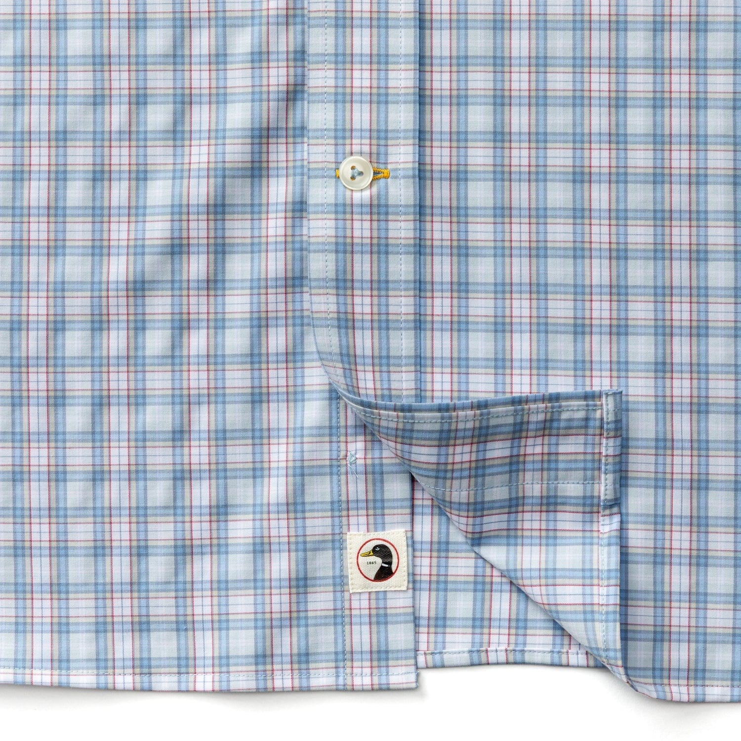 Duck Head Sport Shirts Performance Poplin Sport Shirt in Light Blue