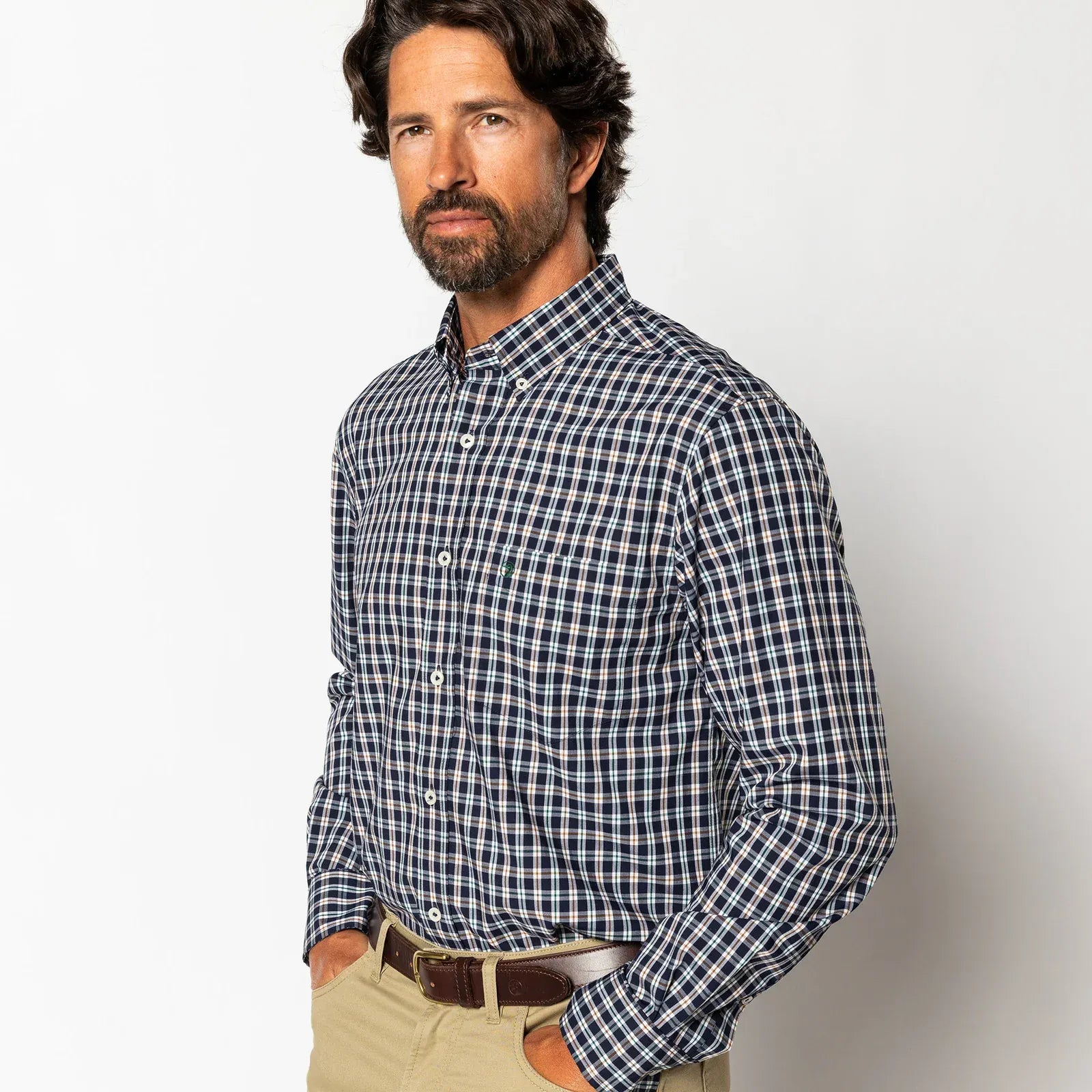 Duck Head Sport Shirts Performance Poplin Sport Shirt in Moseley Plaid