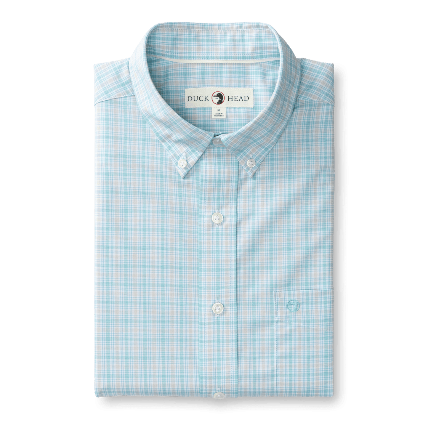 Duck Head Sport Shirts Performance Poplin Sport Shirt - Trent Plaid in Meadowbrook