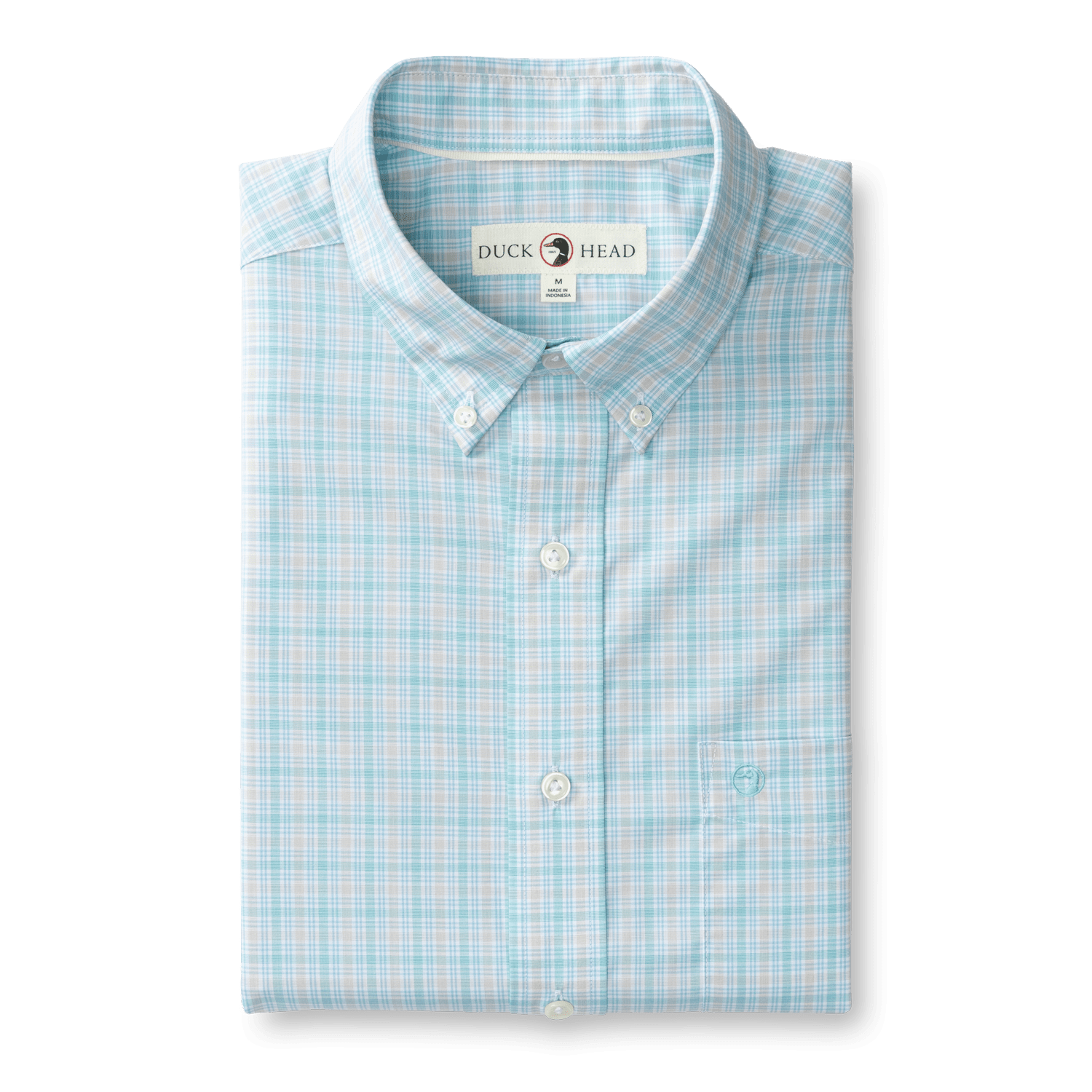 Duck Head Sport Shirts Performance Poplin Sport Shirt - Trent Plaid in Meadowbrook