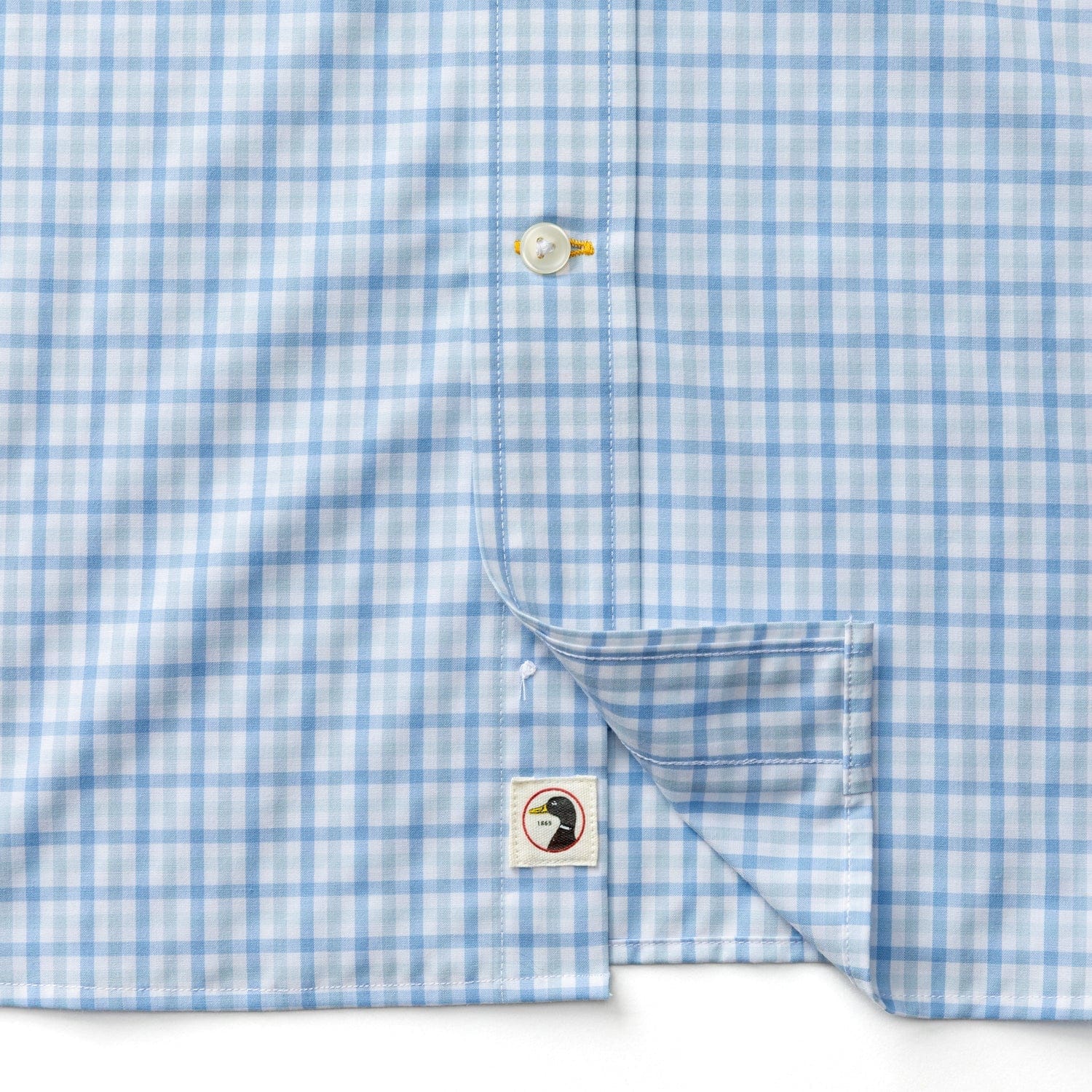 Duck Head Sport Shirts Shaw Gingham Performance Poplin Sport Shirt in Sky Blue