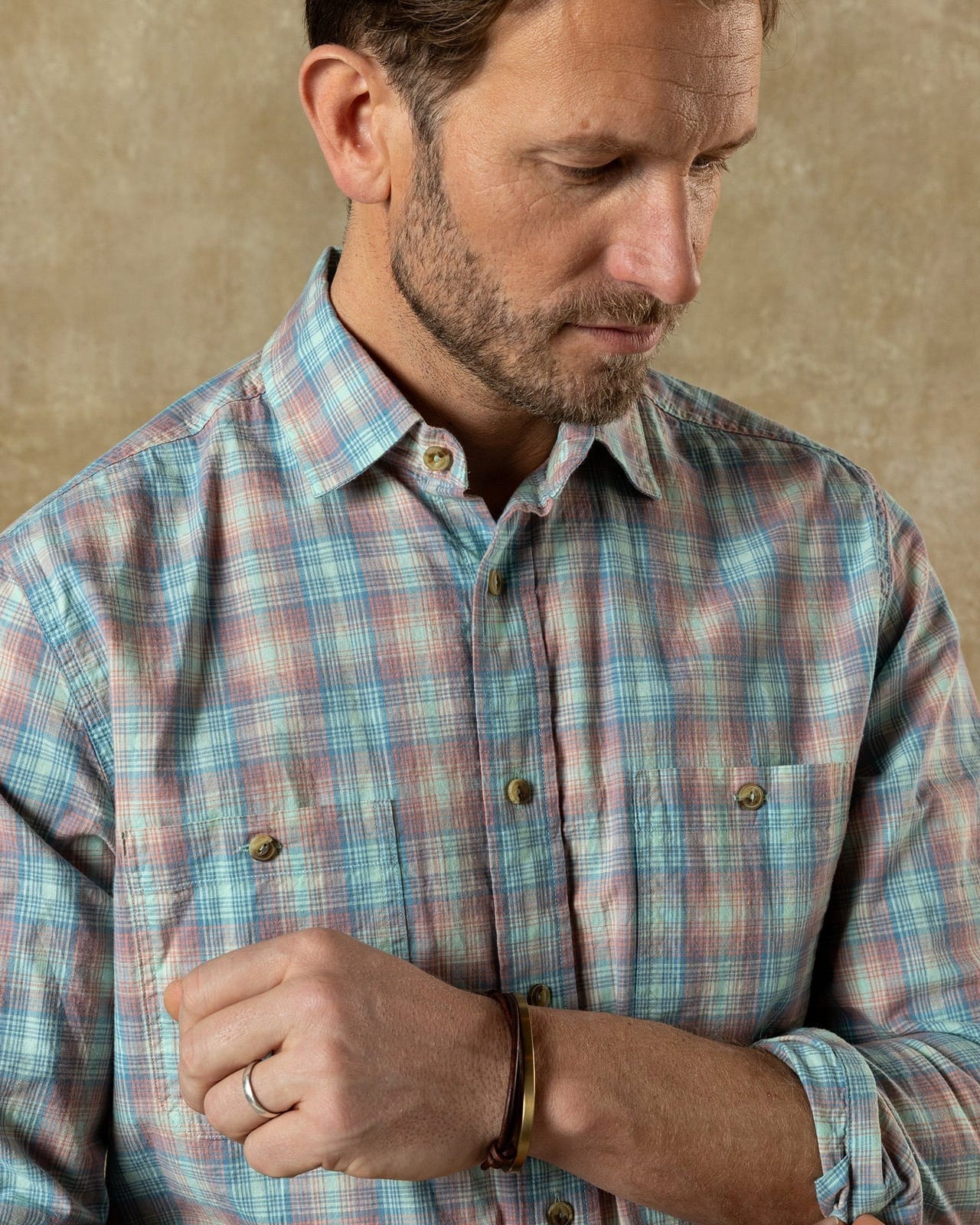 Duck Head Sport Shirts Vernon Plaid Cotton Slub Sport Shirt