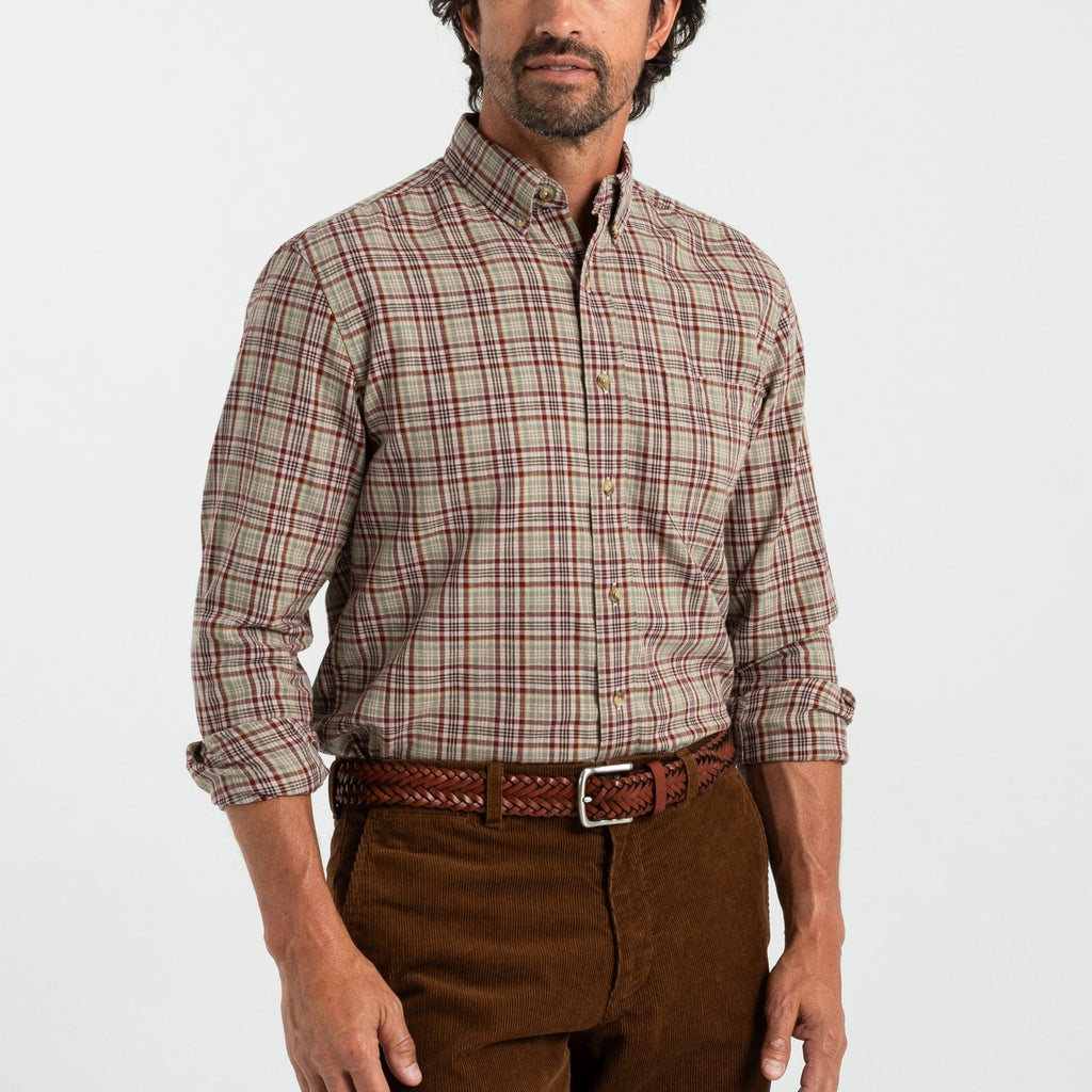 Duck Head Sport Shirts Westfall Plaid Twill Sport Shirt- Tawny Port