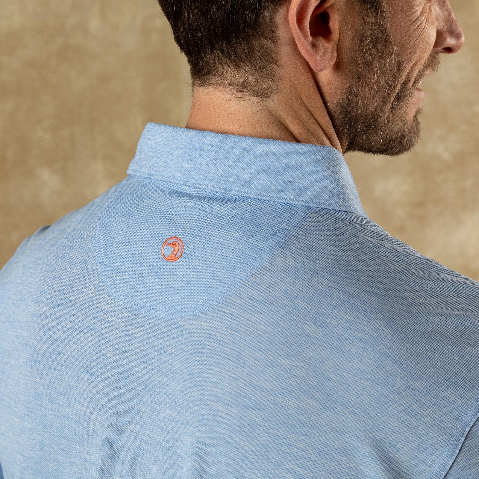 Duck Head Summerford Performance Pique Polo in Serenity Blue Heather