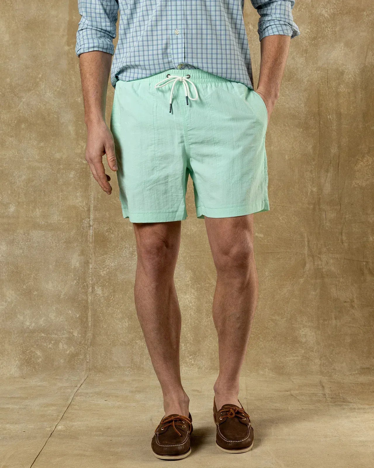 Duck Head Swimwear 6" Sailport Swim Short in Seafoam Green