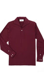 Edward Armah Polos BURGUNDY / S Long Sleeve Tailored Polo