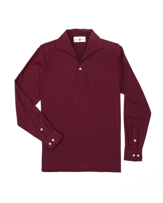 Edward Armah Polos BURGUNDY / S Long Sleeve Tailored Polo