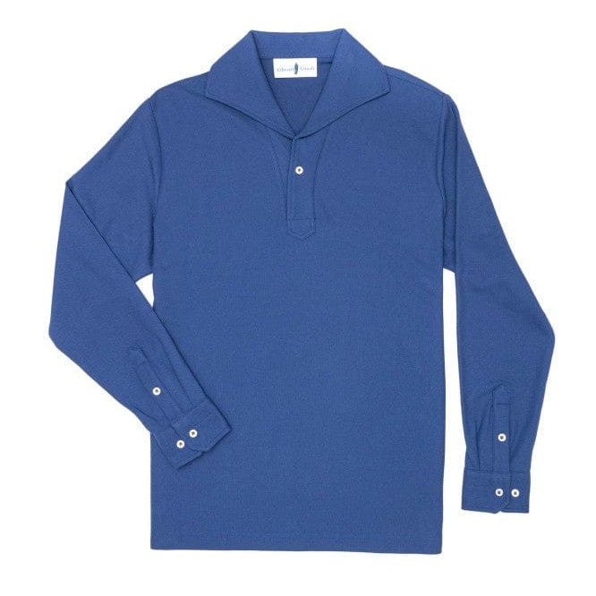 Edward Armah Polos DARK ROYAL / S Long Sleeve Tailored Polo