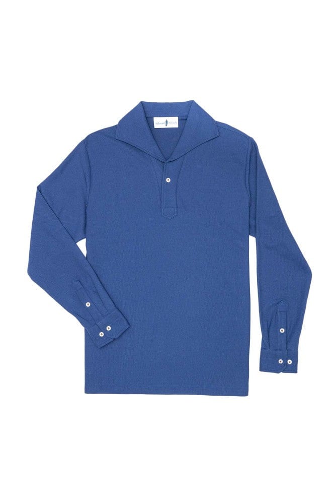 Edward Armah Polos DARK ROYAL / S Long Sleeve Tailored Polo