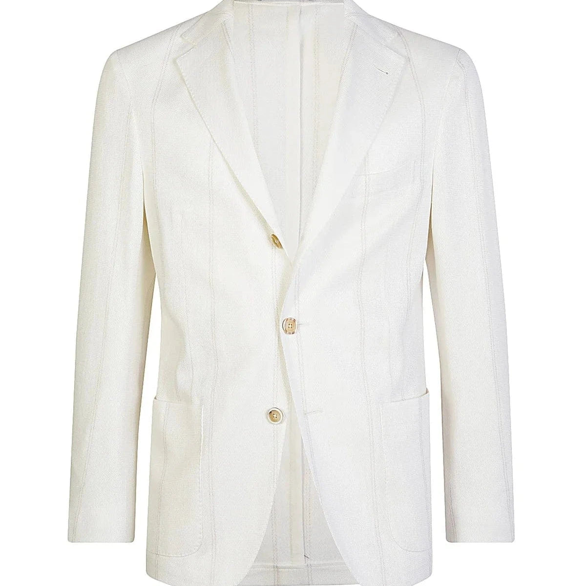Eleventy Milano Sport Coats Double Stripe Soft Single-Breasted Jacket - Cream