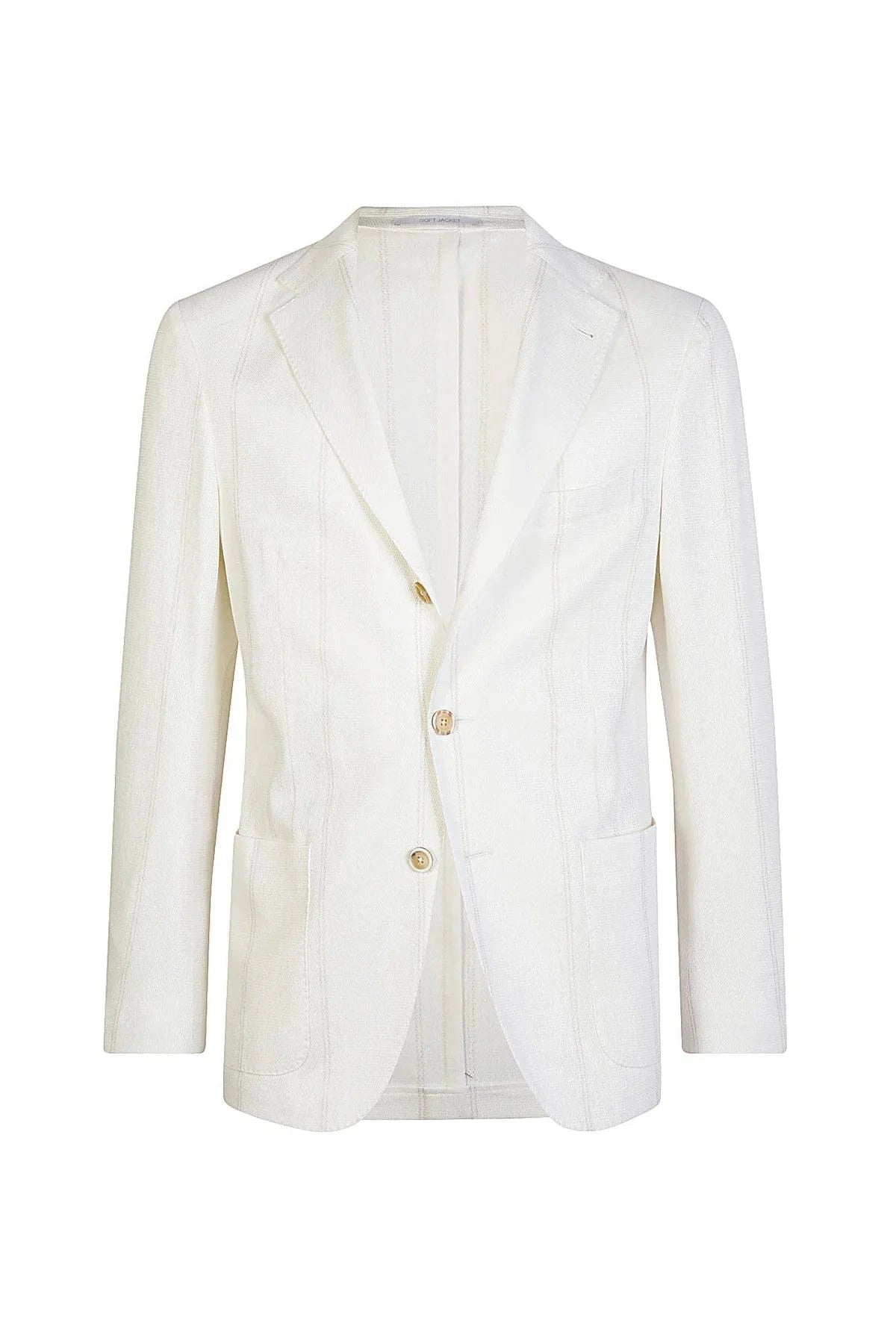 Eleventy Milano Sport Coats Double Stripe Soft Single-Breasted Jacket - Cream