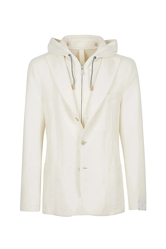 Eleventy Milano Sport Coats Wool Bib Jacket - White