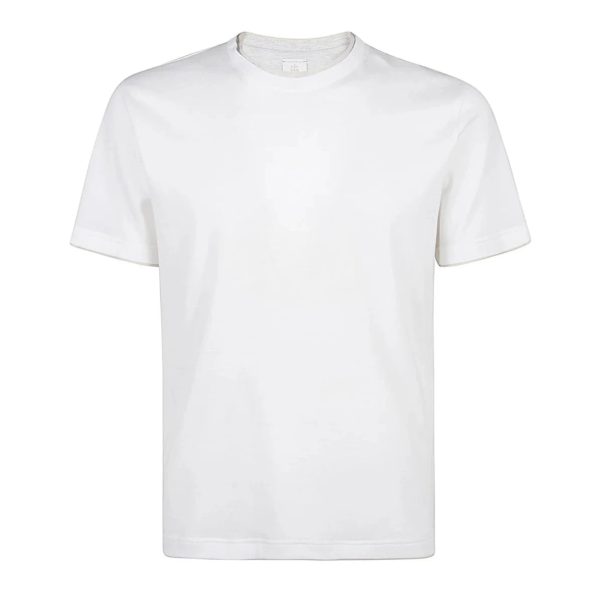 Eleventy Milano T-Shirts Giza Cotton T-Shirt - Sand White