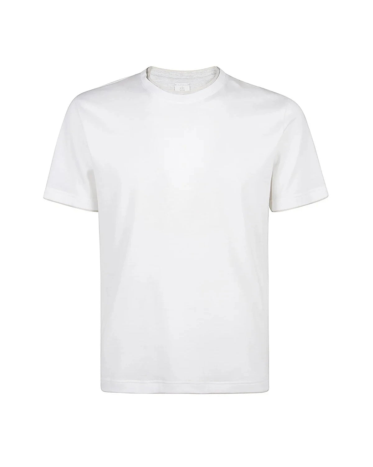 Eleventy Milano T-Shirts Giza Cotton T-Shirt - Sand White