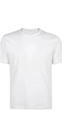 Eleventy Milano T-Shirts Giza Cotton T-Shirt - Sand White