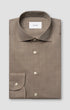 ETON Dress Shirts Brown / 39 Solid Signature Flannel Shirt