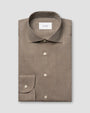 ETON Dress Shirts Brown / 39 Solid Signature Flannel Shirt