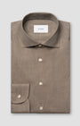 ETON Dress Shirts Brown / 39 Solid Signature Flannel Shirt