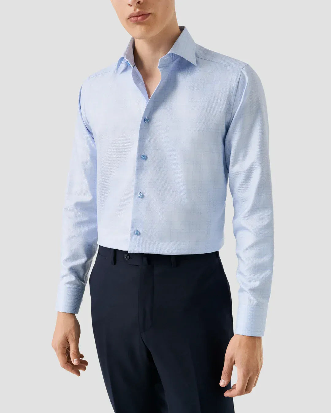 ETON Dress Shirts Check King Twill Shirt in Blue