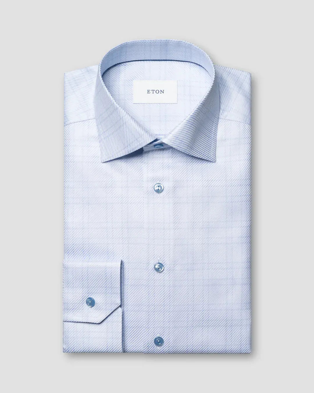 ETON Dress Shirts Check King Twill Shirt in Blue
