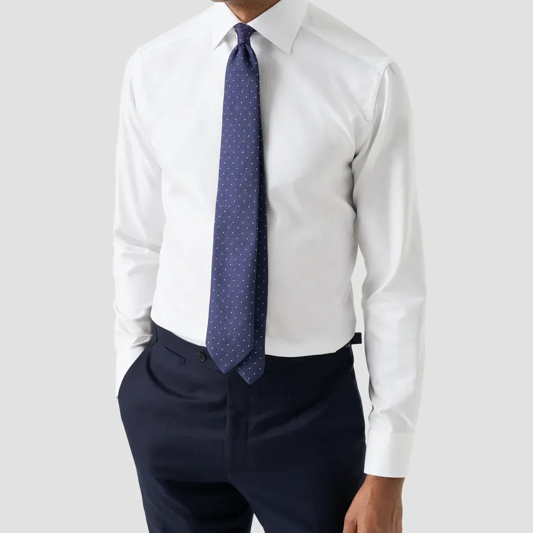 ETON Dress Shirts Contemporary Fit White Textured Twill Shirt