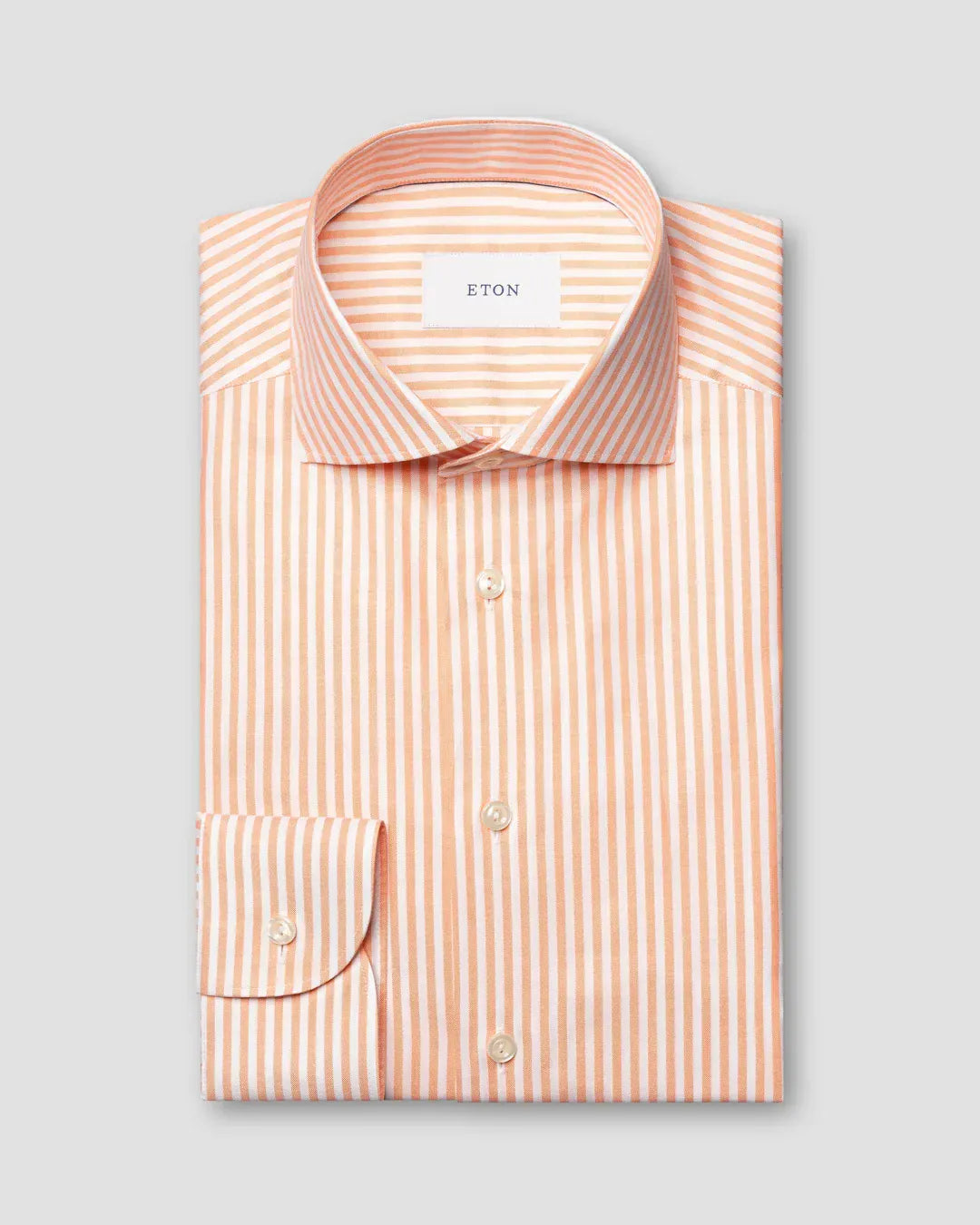 ETON Dress Shirts Contemporary Striped Signature Oxford Shirt in Orange